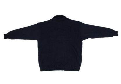 GIANNI VERSACE Wool Button Knit Jacket Navy Size 50