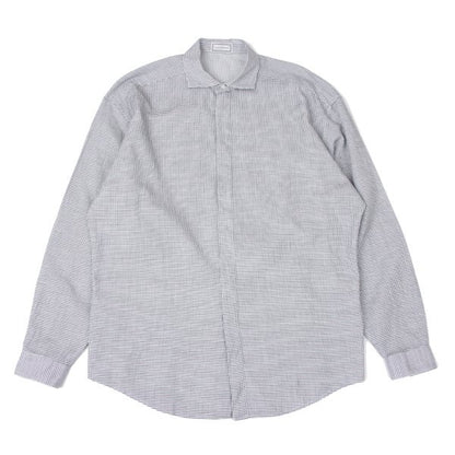 GIANNI VERSACE Cotton Linen Graph Check Long Sleeve Shirt Size 46