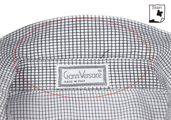GIANNI VERSACE Cotton Linen Graph Check Long Sleeve Shirt Size 46