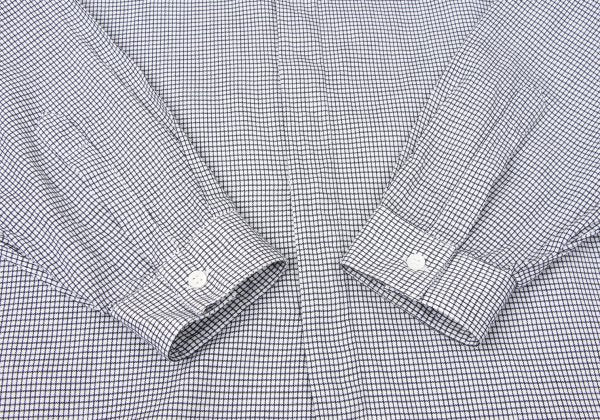 GIANNI VERSACE Cotton Linen Graph Check Long Sleeve Shirt Size 46