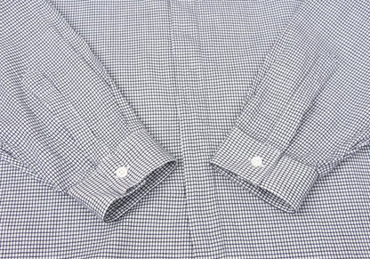 GIANNI VERSACE Cotton Linen Graph Check Long Sleeve Shirt Size 46