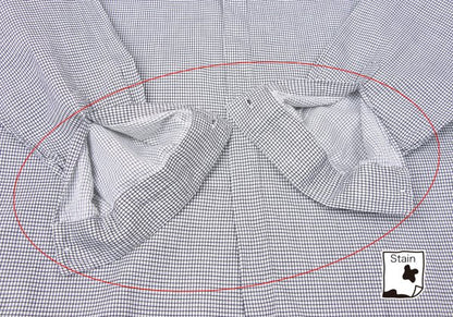 GIANNI VERSACE Cotton Linen Graph Check Long Sleeve Shirt Size 46