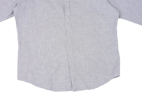 GIANNI VERSACE Cotton Linen Graph Check Long Sleeve Shirt Size 46