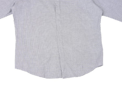 GIANNI VERSACE Cotton Linen Graph Check Long Sleeve Shirt Size 46