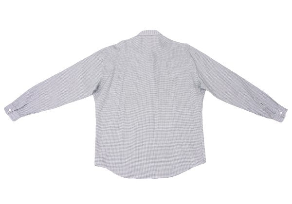 GIANNI VERSACE Cotton Linen Graph Check Long Sleeve Shirt Size 46