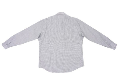 GIANNI VERSACE Cotton Linen Graph Check Long Sleeve Shirt Size 46