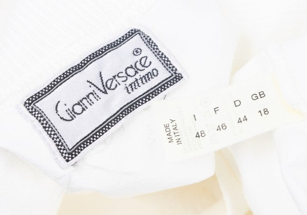 GIANNI VERSACE Rib Neck Cotton T-Shirt White Size 48
