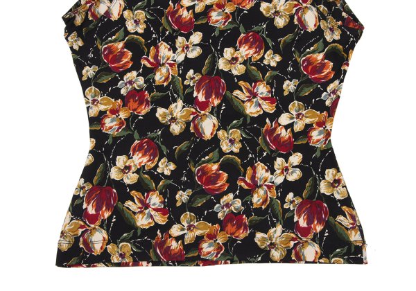 Jean Paul GAULTIER FEMME Floral Print Top Black Size 40