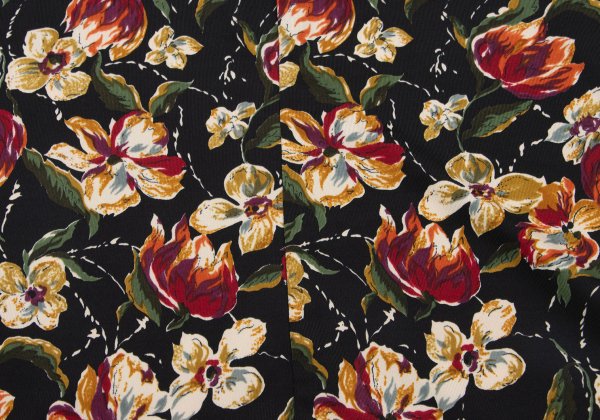 Jean Paul GAULTIER FEMME Floral Print Top Black Size 40