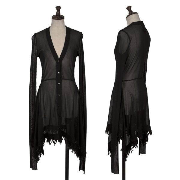 Jean Paul GAULTIER FEMME Fringe Power Cardigan Black Size 40
