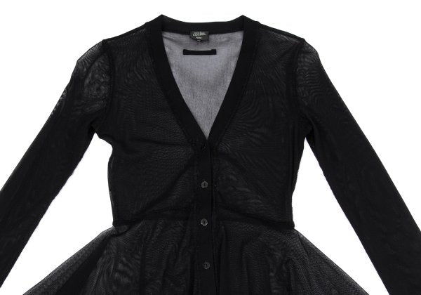 Jean Paul GAULTIER FEMME Fringe Power Cardigan Black Size 40