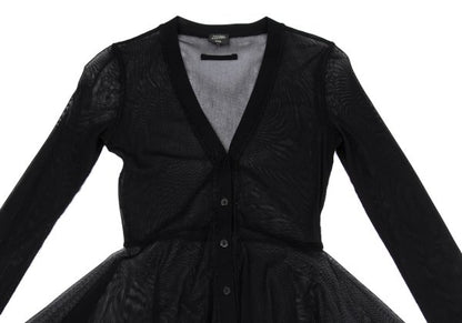 Jean Paul GAULTIER FEMME Fringe Power Cardigan Black Size 40