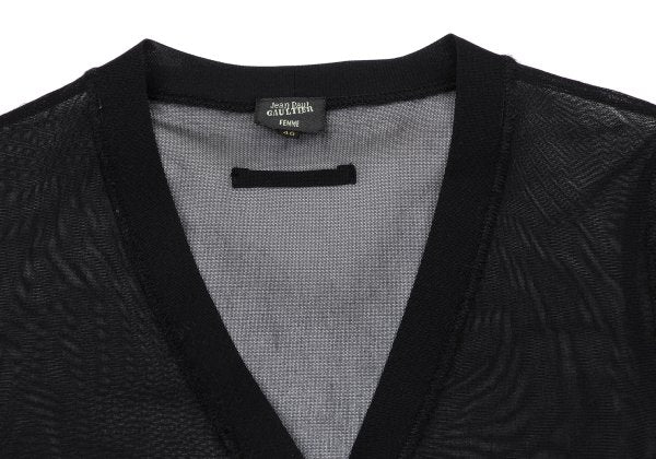 Jean Paul GAULTIER FEMME Fringe Power Cardigan Black Size 40