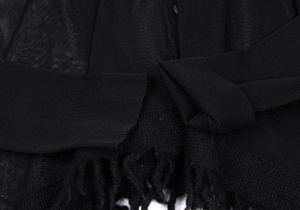 Jean Paul GAULTIER FEMME Fringe Power Cardigan Black Size 40