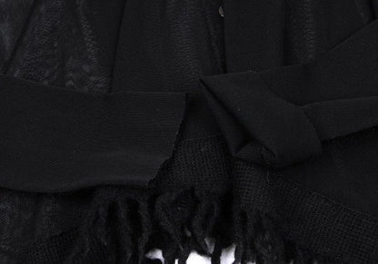 Jean Paul GAULTIER FEMME Fringe Power Cardigan Black Size 40