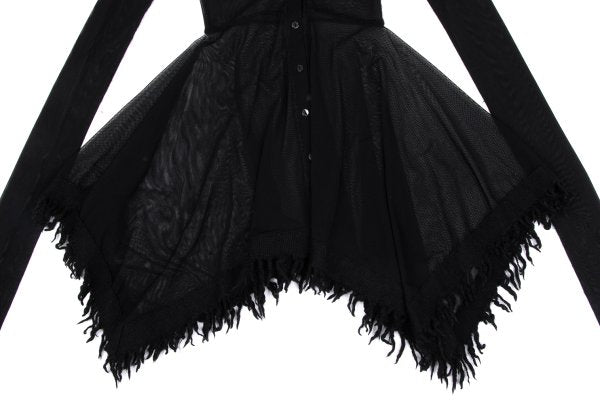 Jean Paul GAULTIER FEMME Fringe Power Cardigan Black Size 40