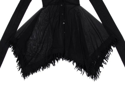 Jean Paul GAULTIER FEMME Fringe Power Cardigan Black Size 40