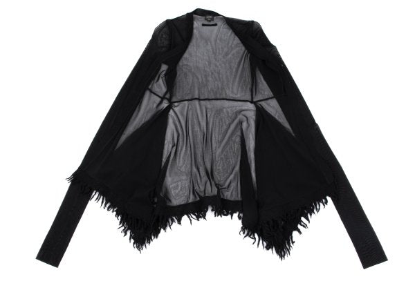 Jean Paul GAULTIER FEMME Fringe Power Cardigan Black Size 40