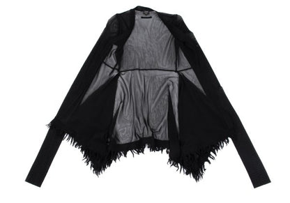 Jean Paul GAULTIER FEMME Fringe Power Cardigan Black Size 40