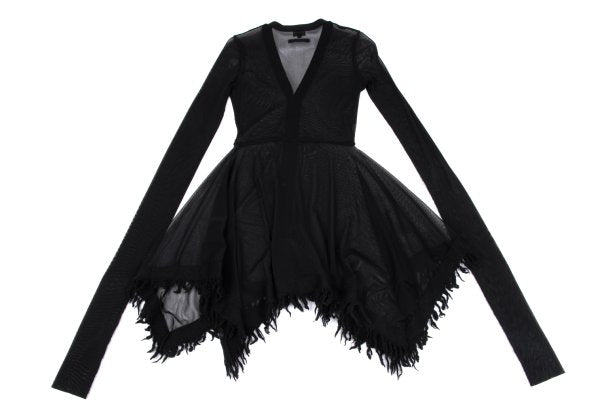 Jean Paul GAULTIER FEMME Fringe Power Cardigan Black Size 40