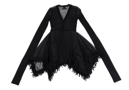 Jean Paul GAULTIER FEMME Fringe Power Cardigan Black Size 40