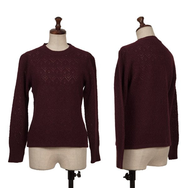 MARGARET HOWELL Openwork Wool Knit Sweater Red Size 2
