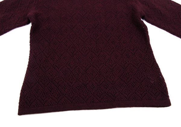 MARGARET HOWELL Openwork Wool Knit Sweater Red Size 2
