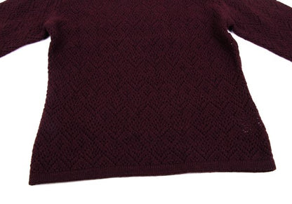 MARGARET HOWELL Openwork Wool Knit Sweater Red Size 2