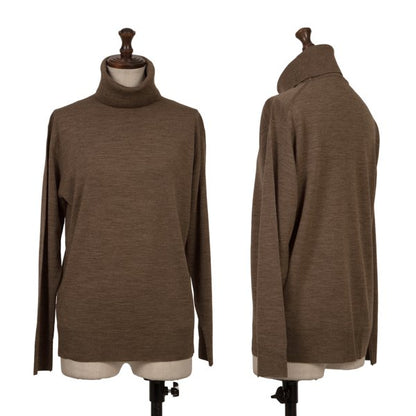 MARGARET HOWELL Brown Mélange Wool Turtleneck Sweater Size M