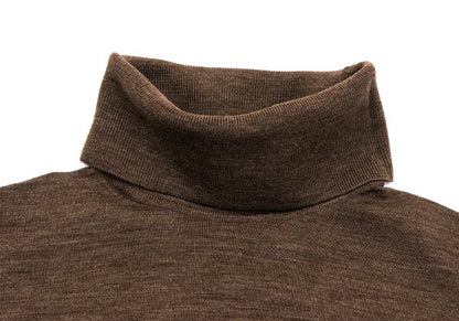MARGARET HOWELL Brown Mélange Wool Turtleneck Sweater Size M
