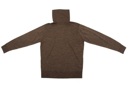 MARGARET HOWELL Brown Mélange Wool Turtleneck Sweater Size M