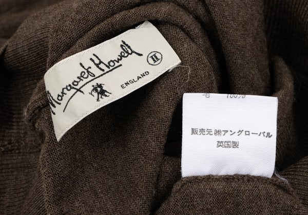 MARGARET HOWELL Brown Mélange Wool Turtleneck Sweater Size M