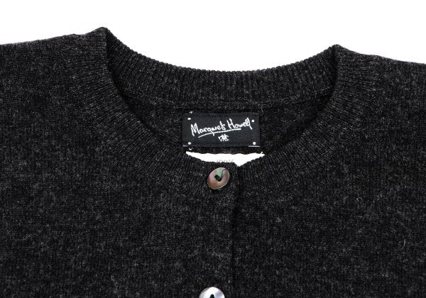 MARGARET HOWELL Charcoal Wool Round Collar Cardigan Size M