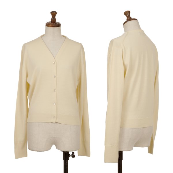 MARGARET HOWELL Wool Knit Cardigan Cream Size M