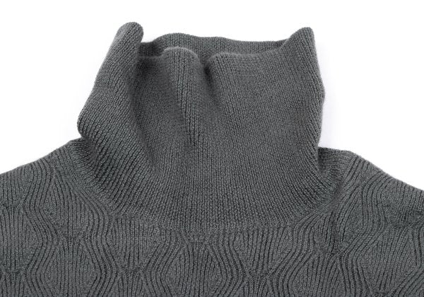 COMME des GARCONS HOMME PLUS Wool Zigzag Sweater Gray Size M