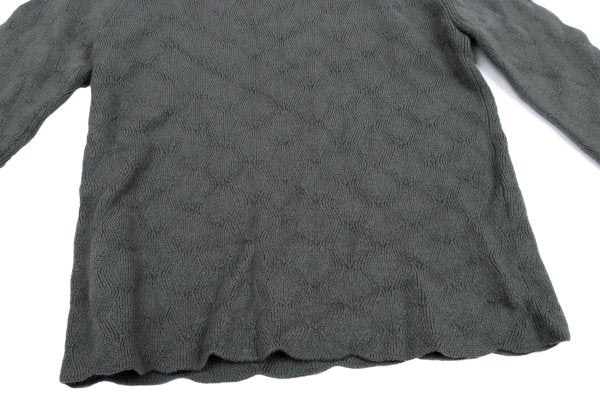 COMME des GARCONS HOMME PLUS Wool Zigzag Sweater Gray Size M