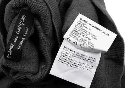 COMME des GARCONS HOMME PLUS Wool Zigzag Sweater Gray Size M