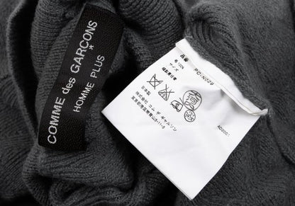 COMME des GARCONS HOMME PLUS Wool Zigzag Sweater Gray Size M