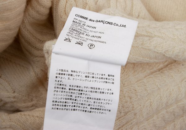 COMME des GARCONS HOMME PLUS Wool Line Knit Ivory Size M