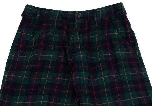 COMME des GARCONS HOMME PLUS Navy Green Check Pants Size XS