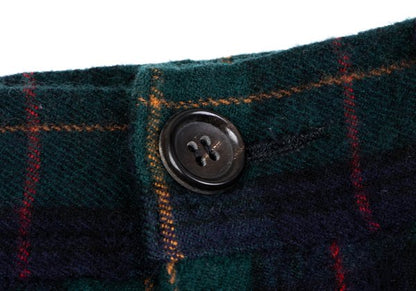 COMME des GARCONS HOMME PLUS Navy Green Check Pants Size XS