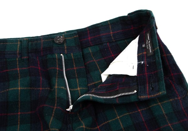 COMME des GARCONS HOMME PLUS Navy Green Check Pants Size XS