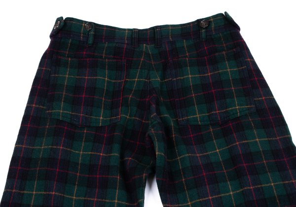 COMME des GARCONS HOMME PLUS Navy Green Check Pants Size XS