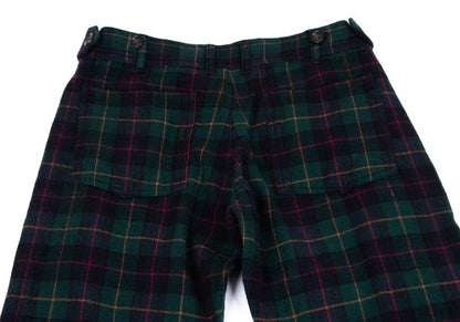 COMME des GARCONS HOMME PLUS Navy Green Check Pants Size XS