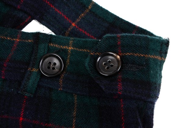 COMME des GARCONS HOMME PLUS Navy Green Check Pants Size XS