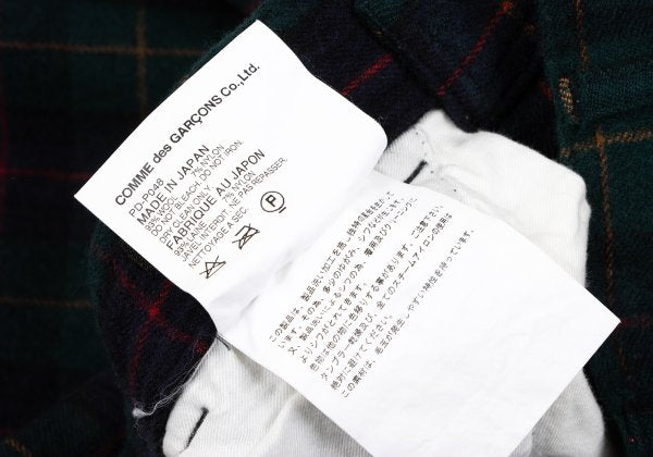 COMME des GARCONS HOMME PLUS Navy Green Check Pants Size XS