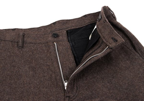 COMME des GARCONS HOMME PLUS Washed Felt Pants Brown Size XS