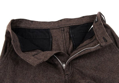 COMME des GARCONS HOMME PLUS Washed Felt Pants Brown Size XS