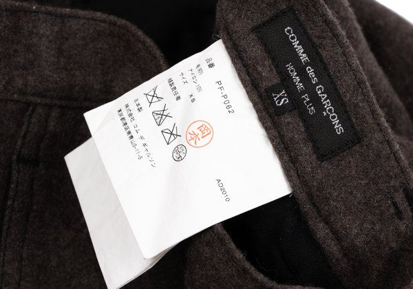 COMME des GARCONS HOMME PLUS Washed Felt Pants Brown Size XS