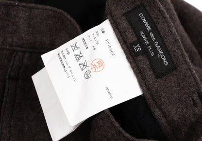 COMME des GARCONS HOMME PLUS Washed Felt Pants Brown Size XS